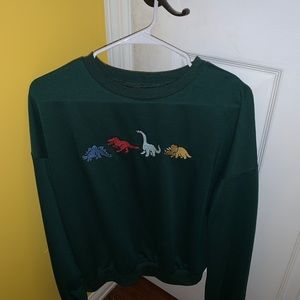 green dino crewneck
